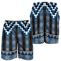 Blue Taniko Aotearoa Shorts for Men Niho Taniwha Mix Poutama LT14
