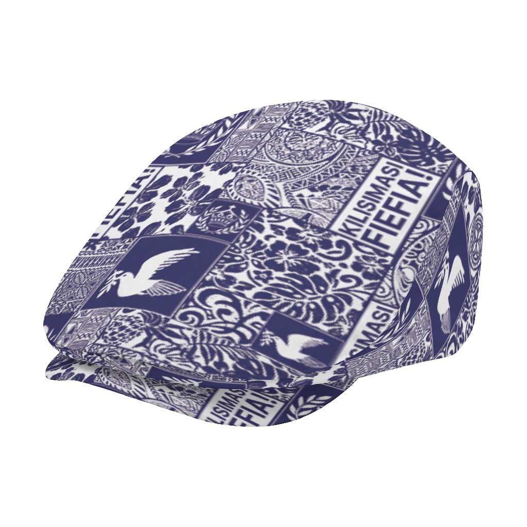Blue Tonga Kilisimasi Fiefia Jeff Hat Pacific Patchwork Xmas Vibes - Polynesian Pride