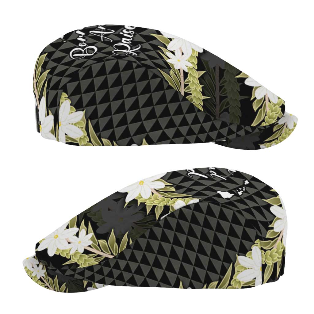 Born And Raised Aloha Hawaii Jeff Hat Kanaka Kakau Hawaiian Tiare Pakalana Lei - Polynesian Pride