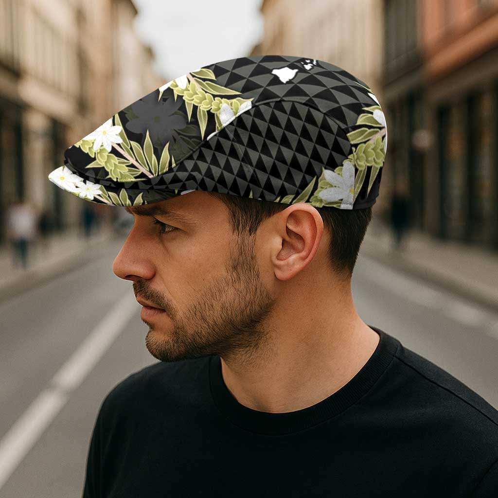 Born And Raised Aloha Hawaii Jeff Hat Kanaka Kakau Hawaiian Tiare Pakalana Lei - Polynesian Pride