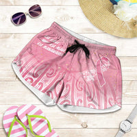 Breast Cancer Awareness Maori Shorts for Women Kia Kaha Kia Maia Kia Manawanui - Polynesian Pride