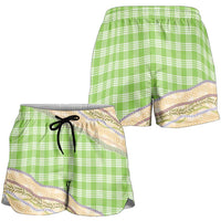 Bright Green Palaka Hawaii Leis Elegant Vibes Shorts for Women