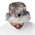 Brown and White Hawaii Shark Tattoo Bucket Hat Puakenikeni Lei Plumeria Polynesian Pattern - Polynesian Pride