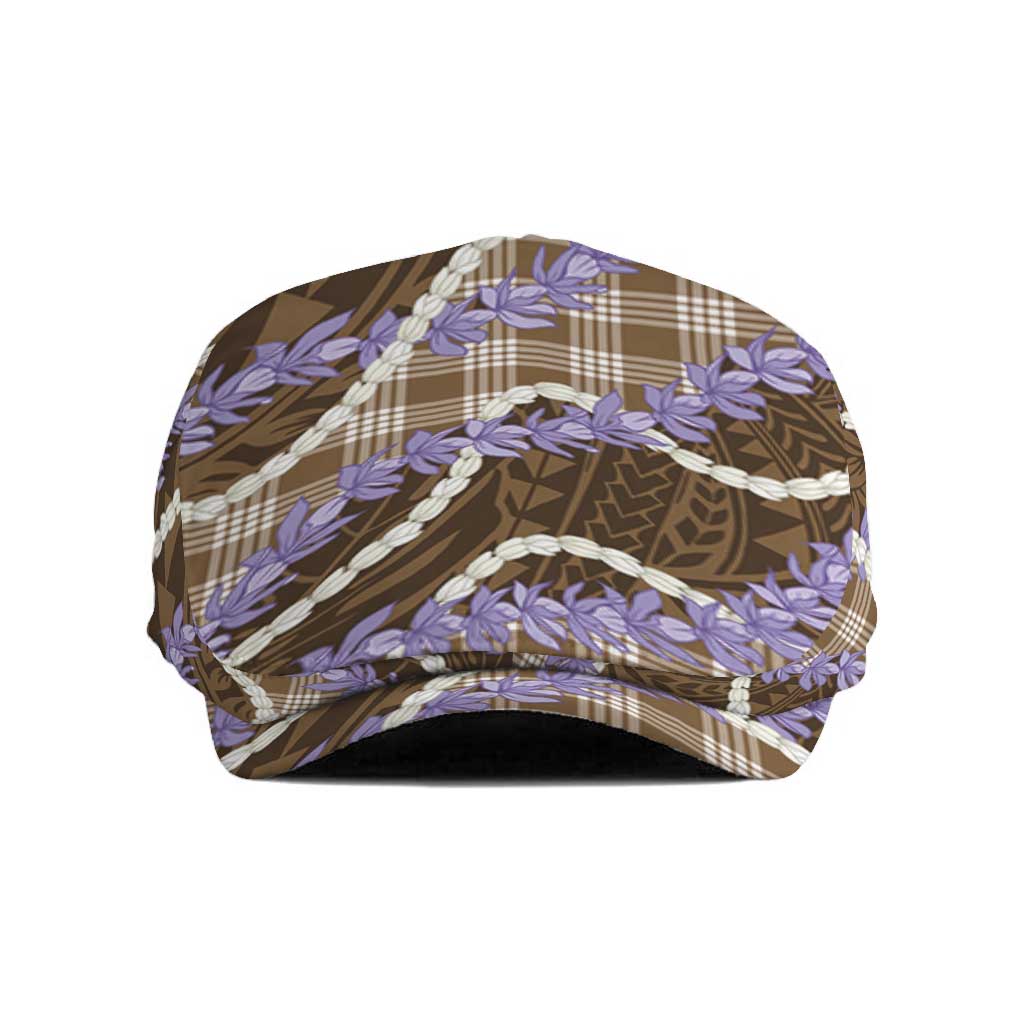Brown Hawaii Palaka Honohono Pikake Jeff Hat Hawaiian Orchid Lei Polynesian Pattern - Polynesian Pride