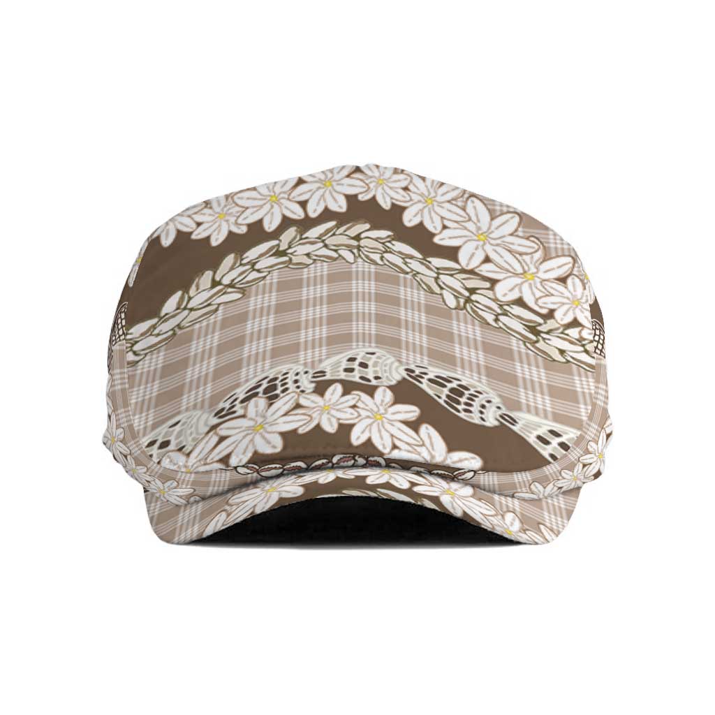 Brown Hawaii Tiare and Shell Lei Jeff Hat Hawaiian Palaka Luxury Vibes - Polynesian Pride