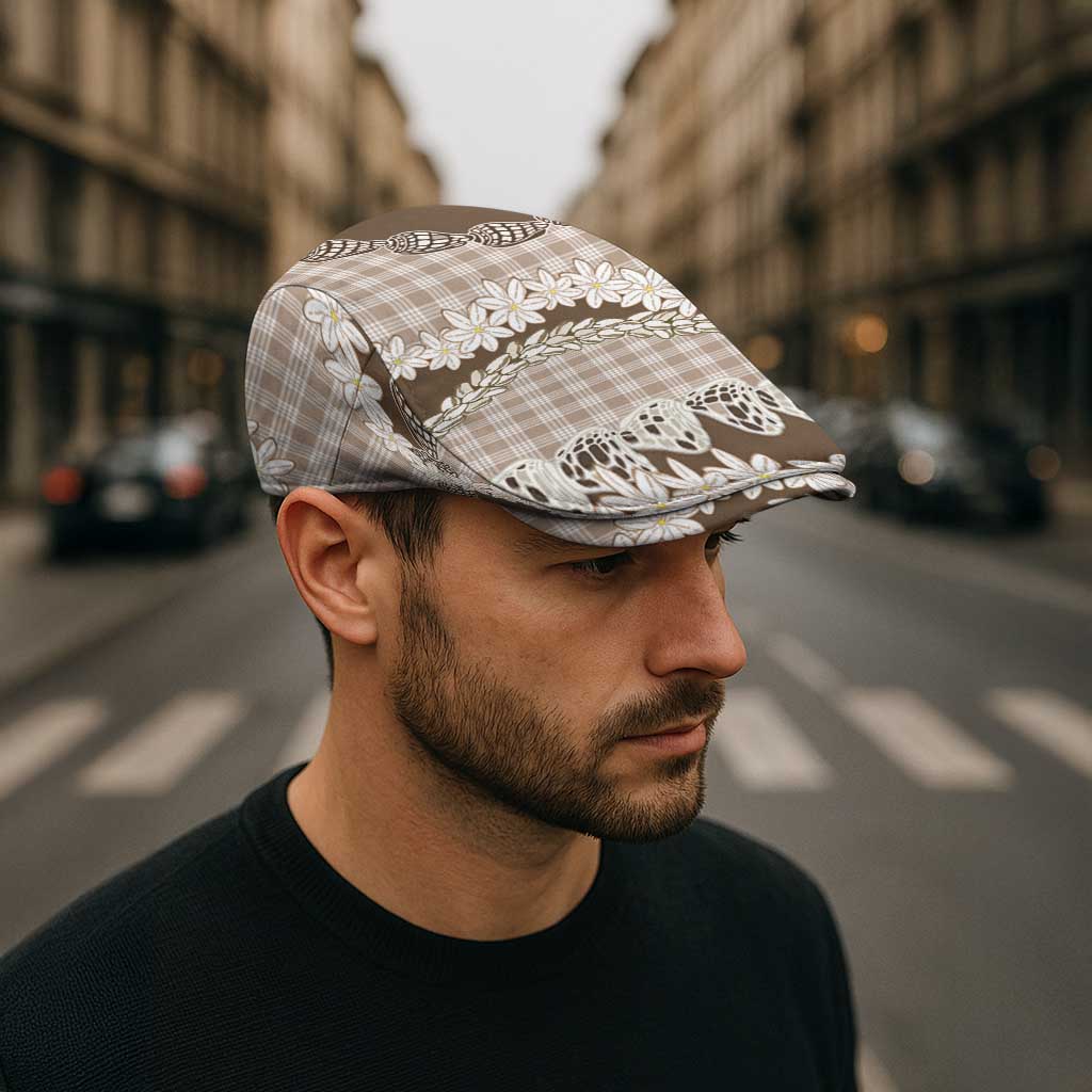 Brown Hawaii Tiare and Shell Lei Jeff Hat Hawaiian Palaka Luxury Vibes - Polynesian Pride