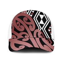 Brown New Zealand Baseball Net Cap Aotearoa Kowhaiwhai Mix Taniko Art - Polynesian Pride