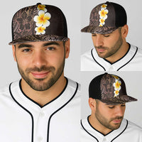 Brown Polynesia Baseball Net Cap Plumeria Tropical Leaves With Galaxy Polynesian Art - Polynesian Pride