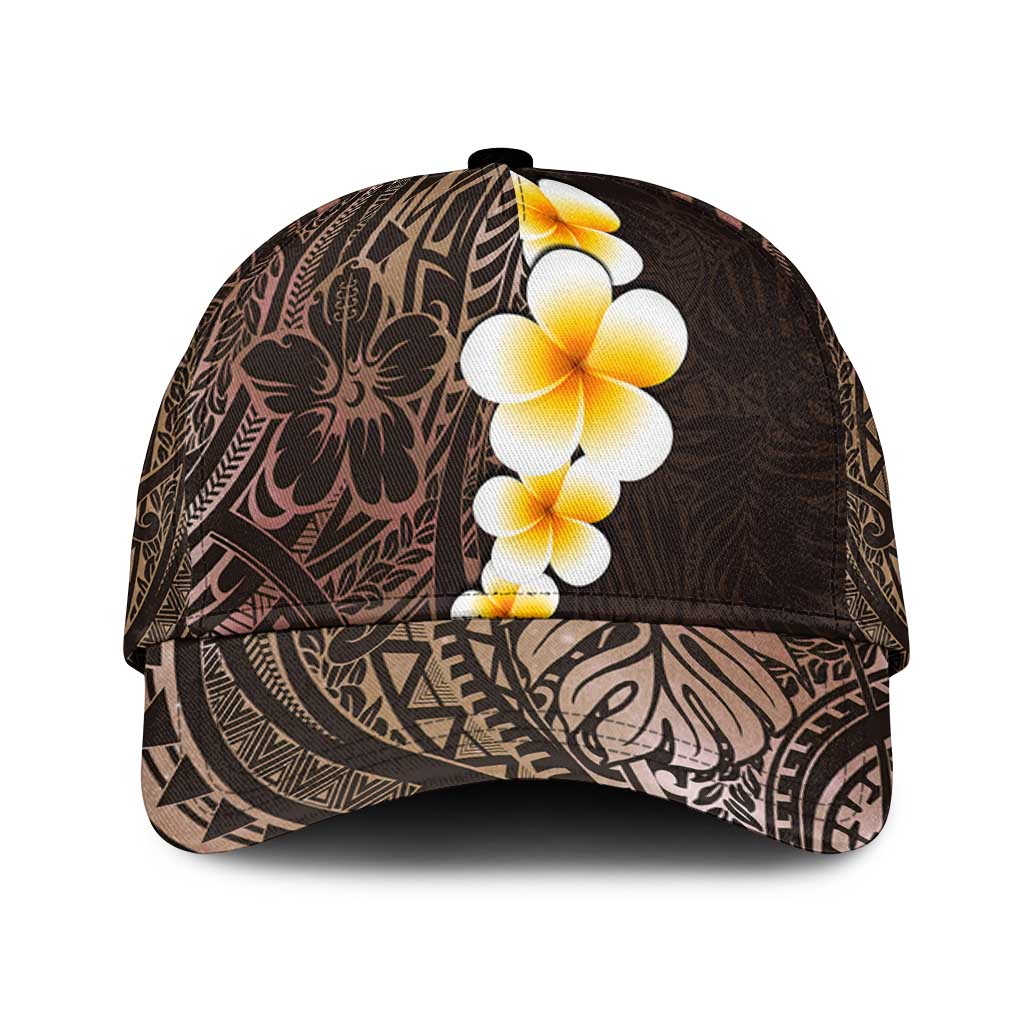 Brown Polynesia Classic Cap Plumeria Tropical Leaves With Galaxy Polynesian Art LT14
