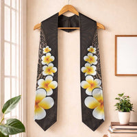Brown Polynesia Graduation Stole Plumeria Tropical Leaves With Galaxy Polynesian Art LT14 One Size Brown - Polynesian Pride