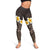 Brown Polynesia Leggings Plumeria Tropical Leaves With Galaxy Polynesian Art - Polynesian Pride