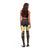 Brown Polynesia Leggings Plumeria Tropical Leaves With Galaxy Polynesian Art - Polynesian Pride