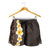 Brown Polynesia Shorts for Women Plumeria Tropical Leaves With Galaxy Polynesian Art - Polynesian Pride