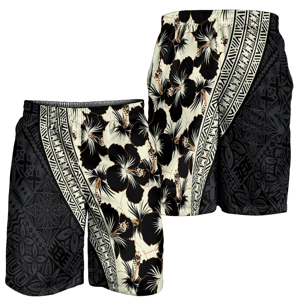 Bula Hibiscus Festival Shorts for Men Tapa Pattern Half Style - Polynesian Pride