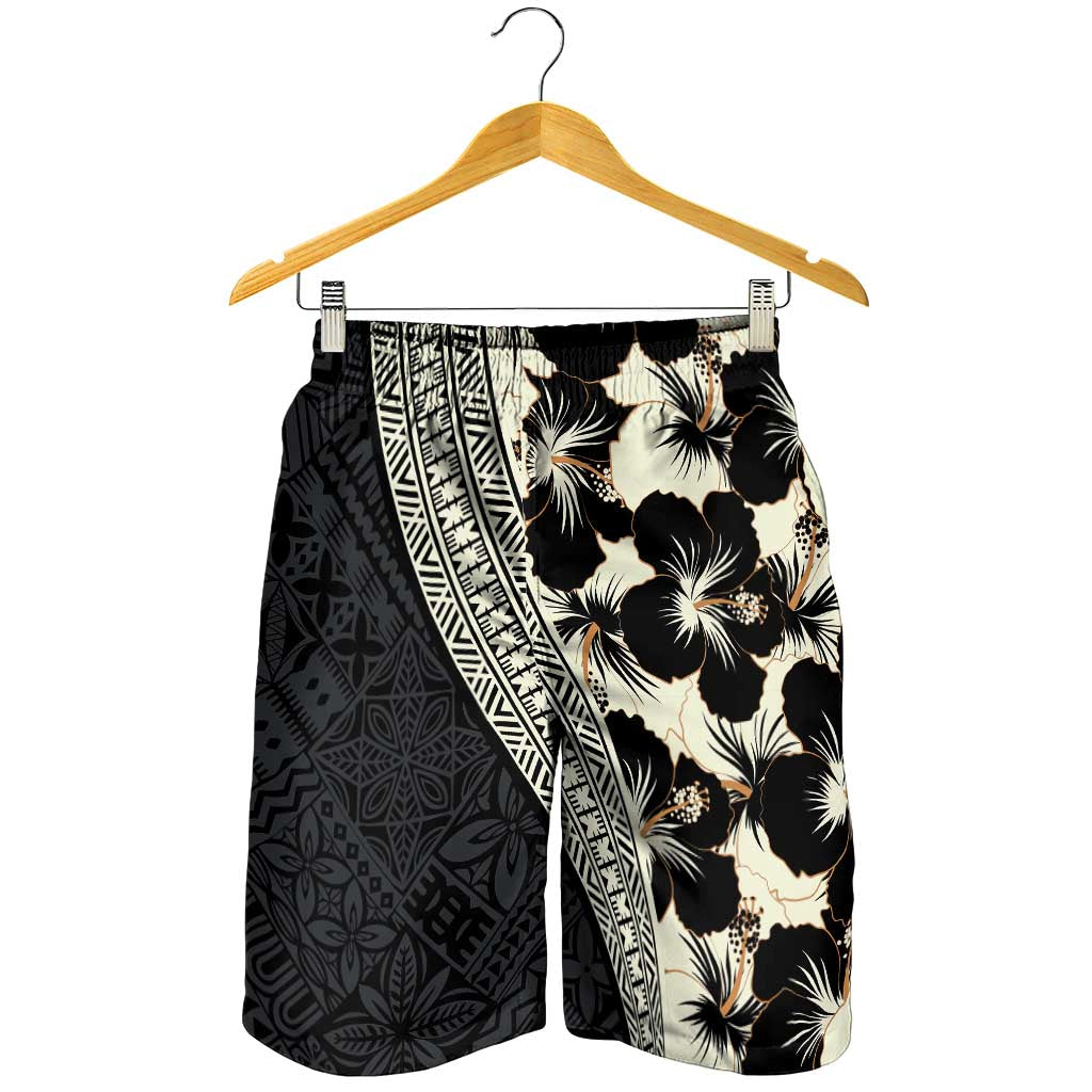 Bula Hibiscus Festival Shorts for Men Tapa Pattern Half Style - Polynesian Pride