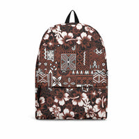 Burgundy Hawaiian Tapa Tribal Hibiscus Backpack