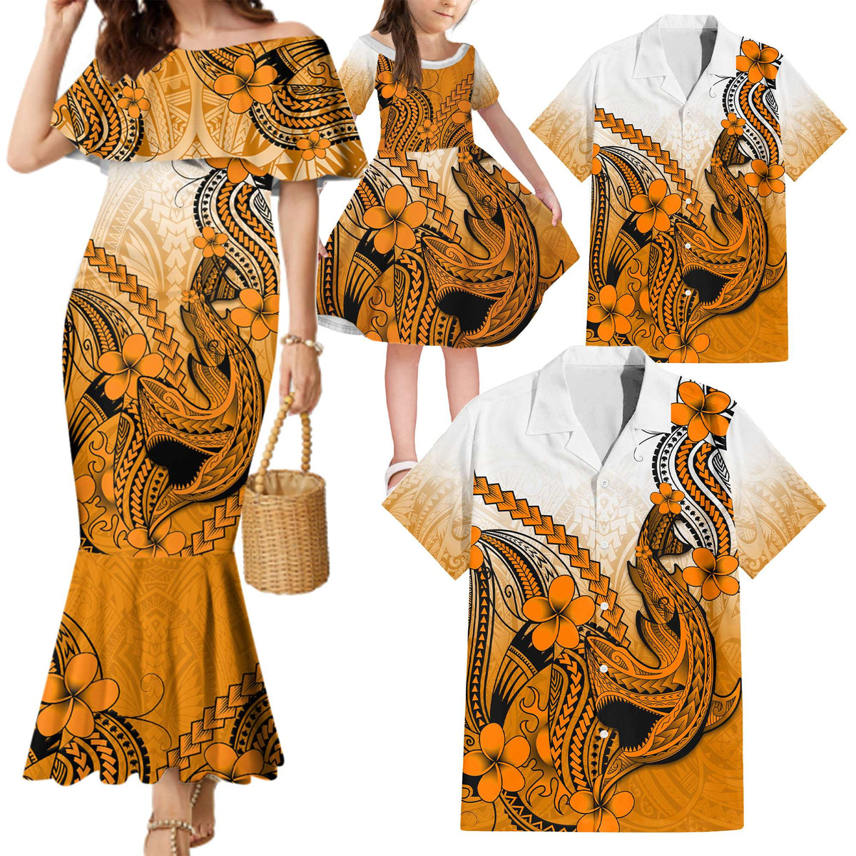 Luau Pattern Hawaiian Matching Clothes For Couples Matching Father Daughter Hawaiian ...