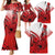 Red Hawaii Family Matching Outfits Mermaid Dress And Hawaiian Shirt Polynesian Shark Tattoo LT14 - Polynesian Pride