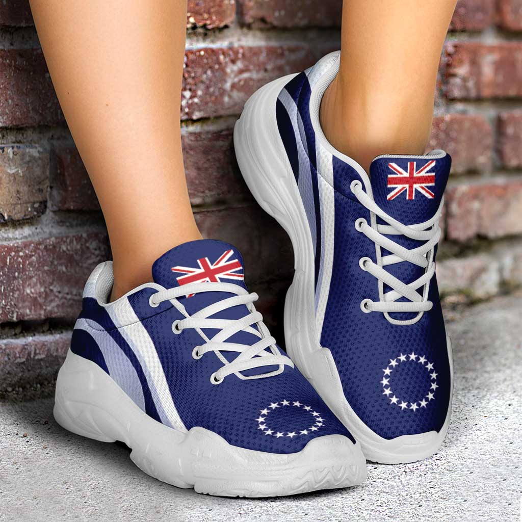 Cook Islands Chunky Sneakers Flag-Inspired Curve Style