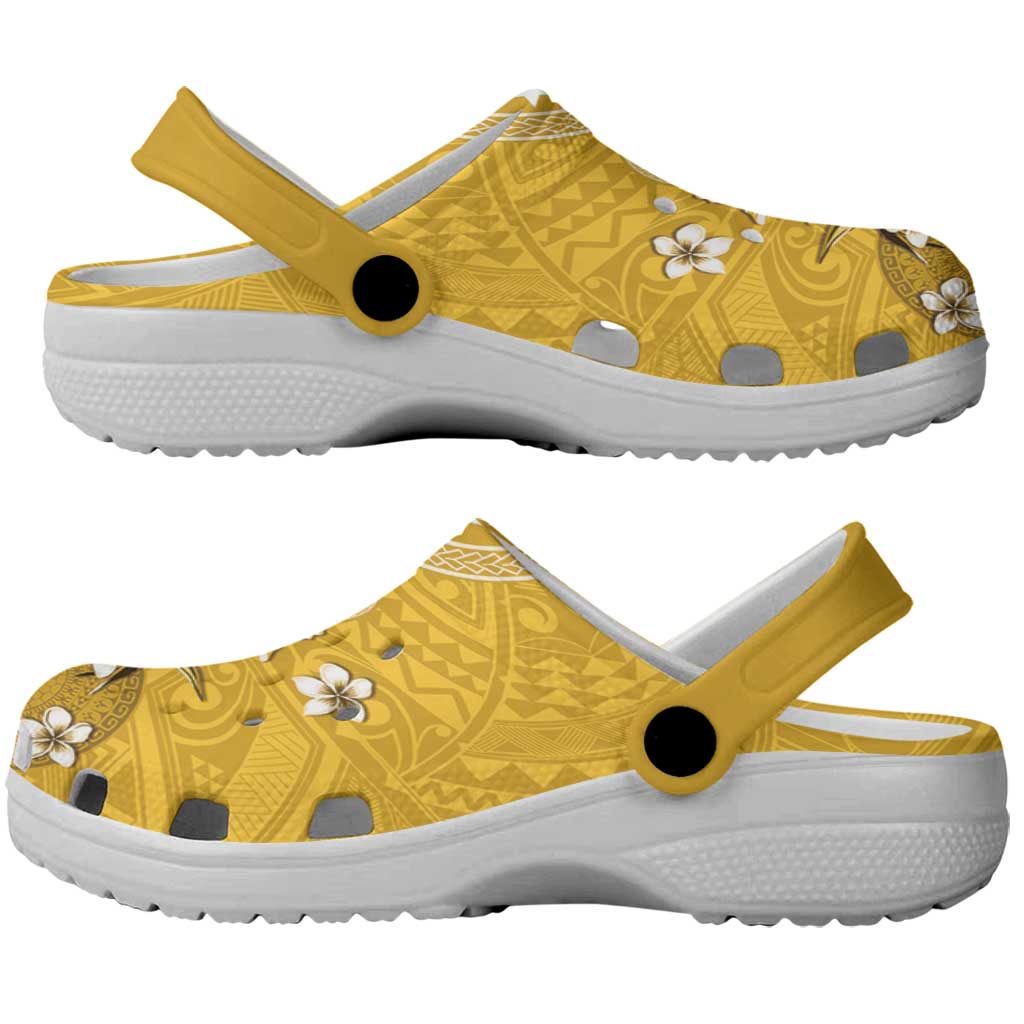 Cook Islands Clogs Shoes Yellow Hibiscus And Stars