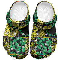 Cook Islands Mere Kiritimiti Clogs Shoes Pacific Patchwork Xmas Vibes - Polynesian Pride