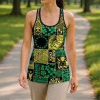 Cook Islands Mere Kiritimiti Hollow Tank Top Pacific Patchwork Xmas Vibes - Polynesian Pride