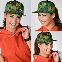 Cook Islands Mere Kiritimiti Snapback Cap Pacific Patchwork Xmas Vibes - Polynesian Pride
