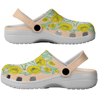 Cook Islands Tivaevae Quilt Clogs Shoes Peach