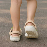 Cook Islands Tivaevae Quilt Clogs Shoes Peach