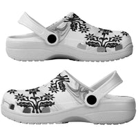 Cook Islands White Marble Tivaevae Clogs Shoes