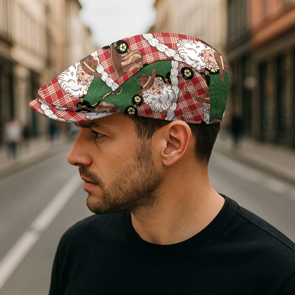 Cowboy Hawaii Mele Kalikimaka Jeff Hat Paniolo Kukui Nut Pikake Lei Red Version - Polynesian Pride