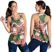 Cowboy Hawaii Mele Kalikimaka Women Racerback Tank Paniolo Kukui Nut Pikake Lei Red Version - Polynesian Pride