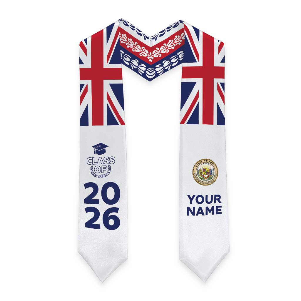 Custom Aloha Hawaii Graduation Stole Hawaiian Flag With Leis LT05 - Polynesian Pride