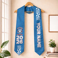 Custom Apifoou College Graduation Stole Tongan Ngatu Pattern