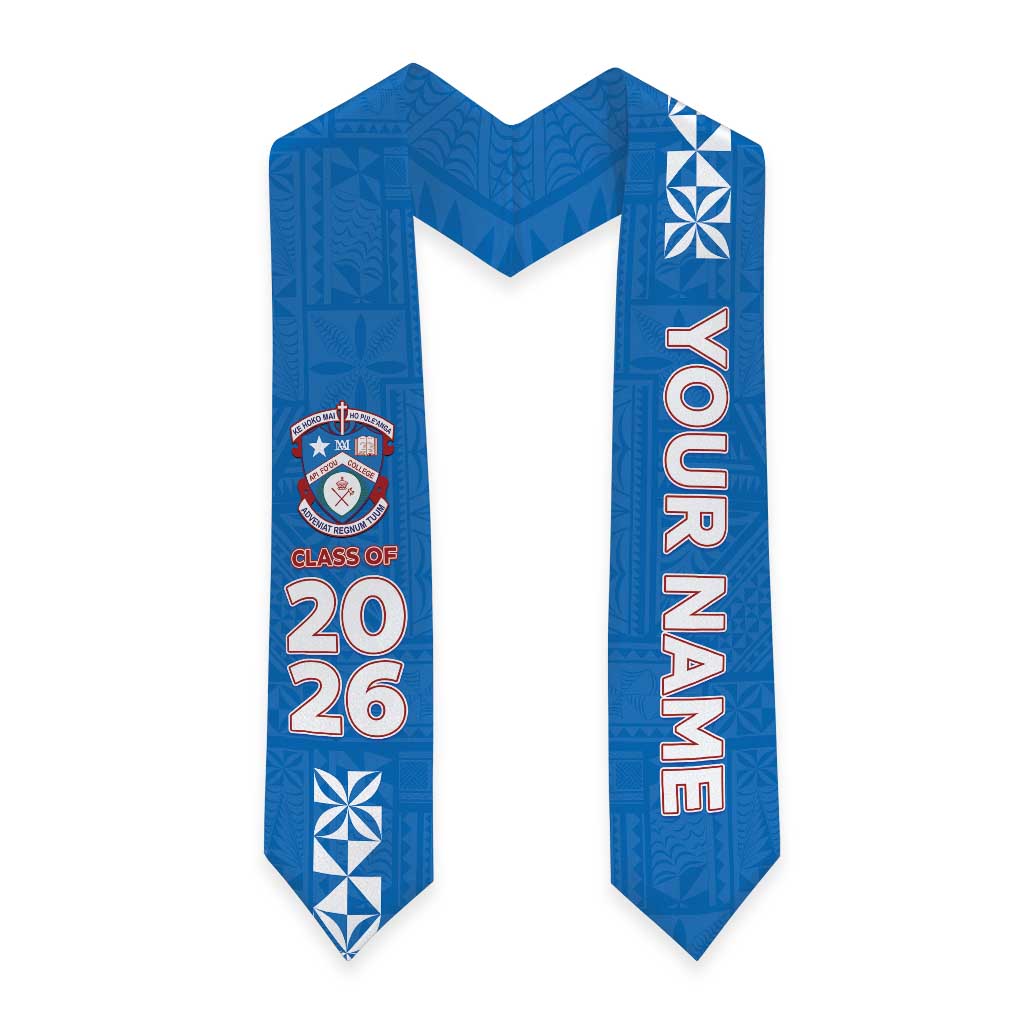 Custom Apifoou College Graduation Stole Tongan Ngatu Pattern
