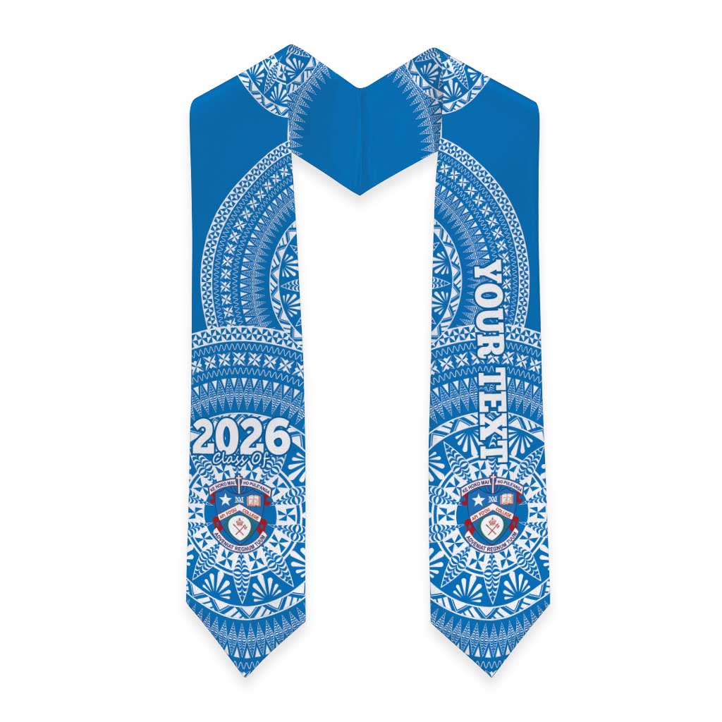 Custom Apifoou Tonga College Graduation Stole Class Of Year Tongan Ngatu Pattern