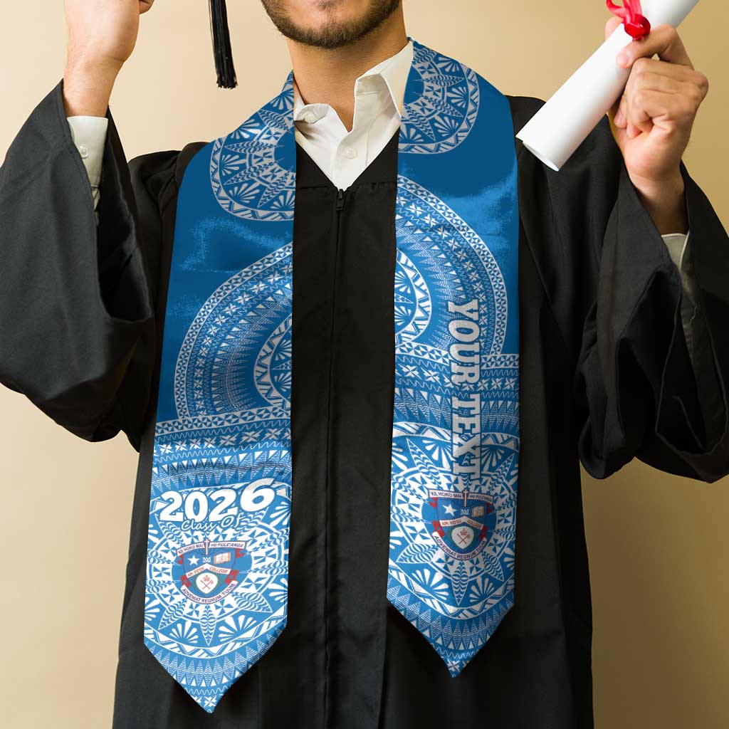 Custom Apifoou Tonga College Graduation Stole Class Of Year Tongan Ngatu Pattern