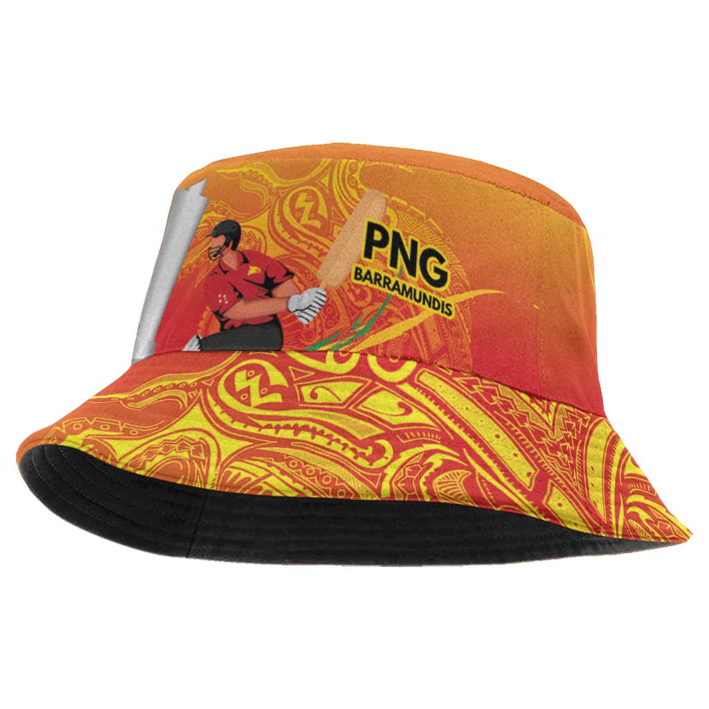 Custom Cricket PNG East Asia-Pacific Bucket Hat Papua New Guinea Rise to Power - Polynesian Pride