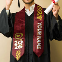 Custom Eua High School Graduation Stole Tongan Ngatu Pattern LT05 - Polynesian Pride