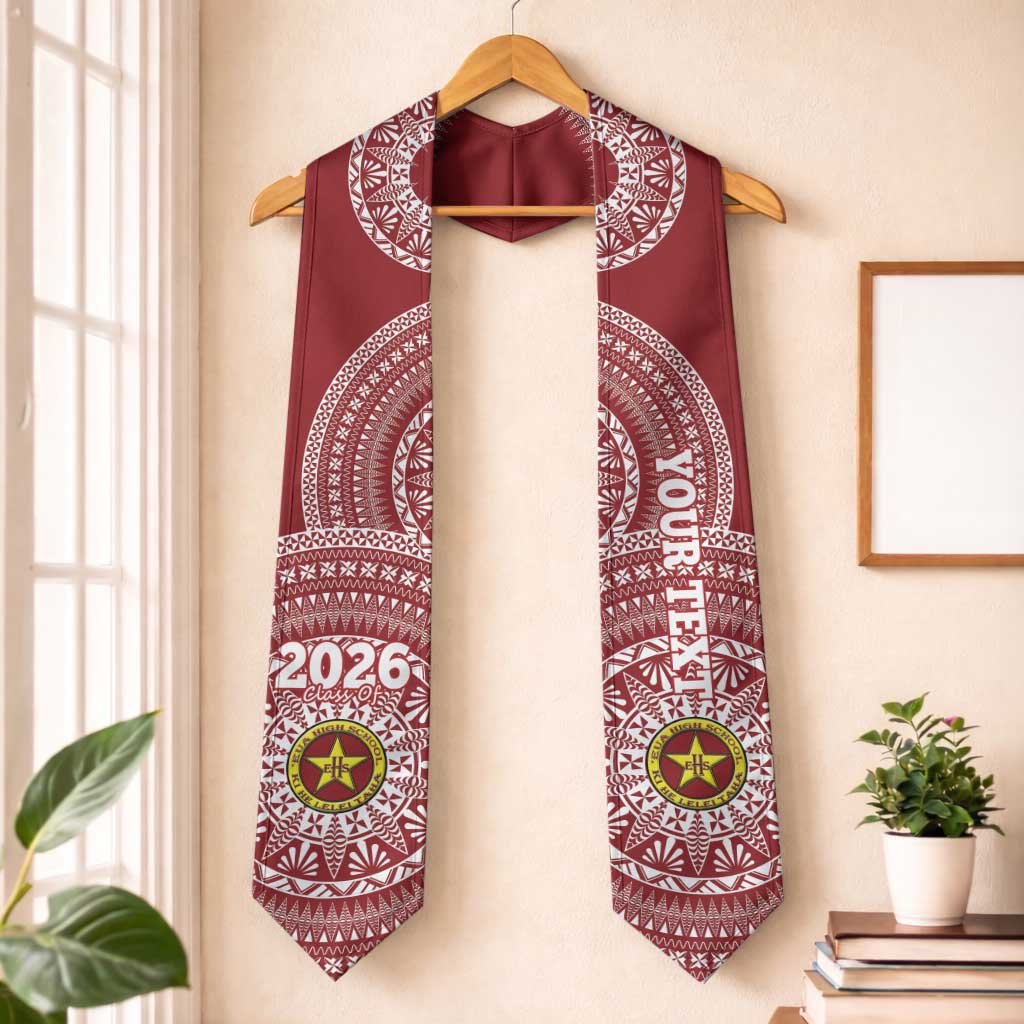 Custom Eua High School Tonga Graduation Stole Class Of Year Tongan Ngatu Pattern