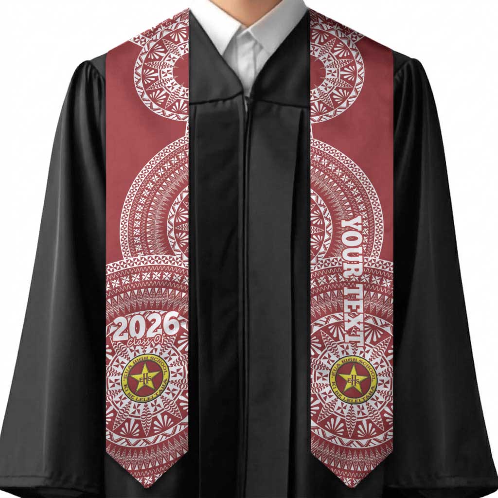 Custom Eua High School Tonga Graduation Stole Class Of Year Tongan Ngatu Pattern