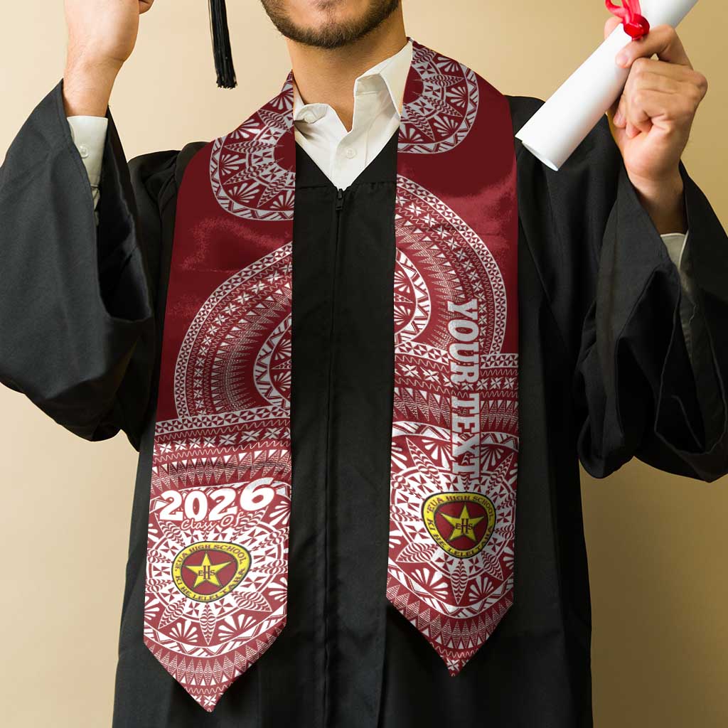Custom Eua High School Tonga Graduation Stole Class Of Year Tongan Ngatu Pattern
