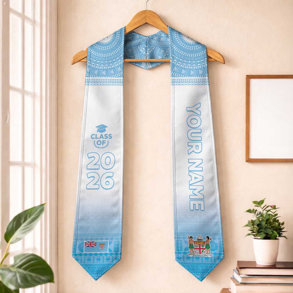 Custom Fiji Graduation Stole Fijian Tapa Pattern