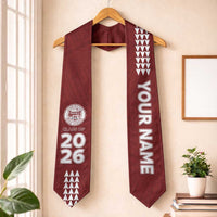 Custom Hawaii Farrington High School Graduation Stole Kakau Pattern LT05 One Size Maroon - Polynesian Pride