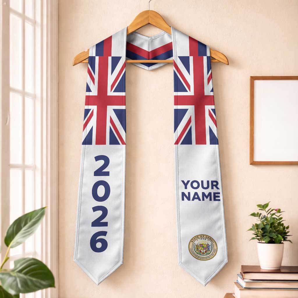 Custom Hawaii Graduation Stole Aloha Flag And Seal