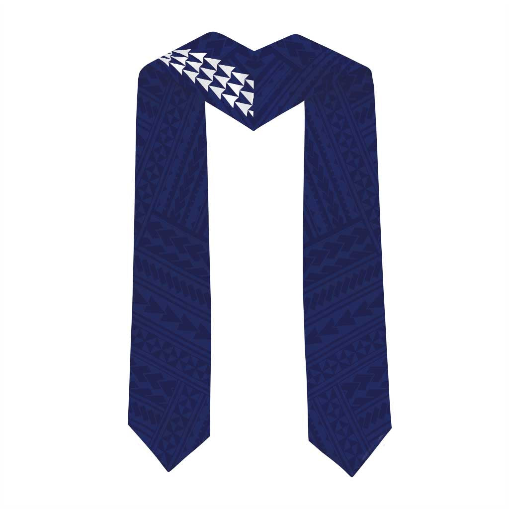 Custom Hawaii Graduation Stole Kakau Pattern Blue Version