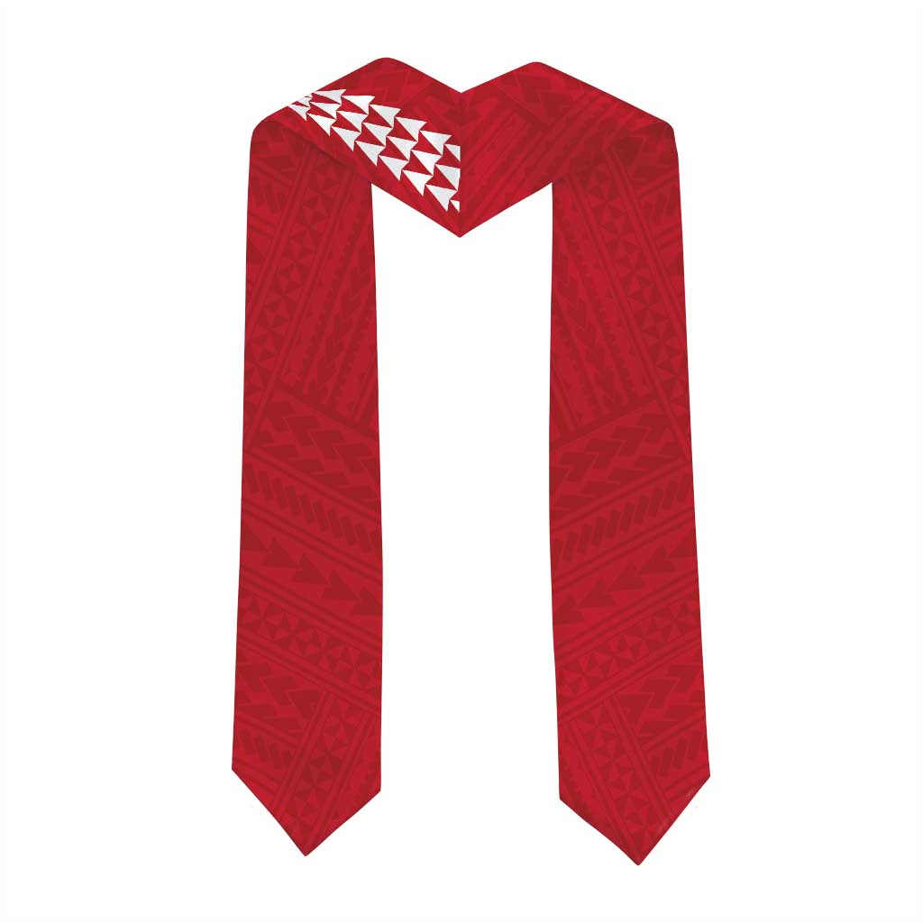 Custom Hawaii Graduation Stole Kakau Pattern Red Version LT05 - Polynesian Pride