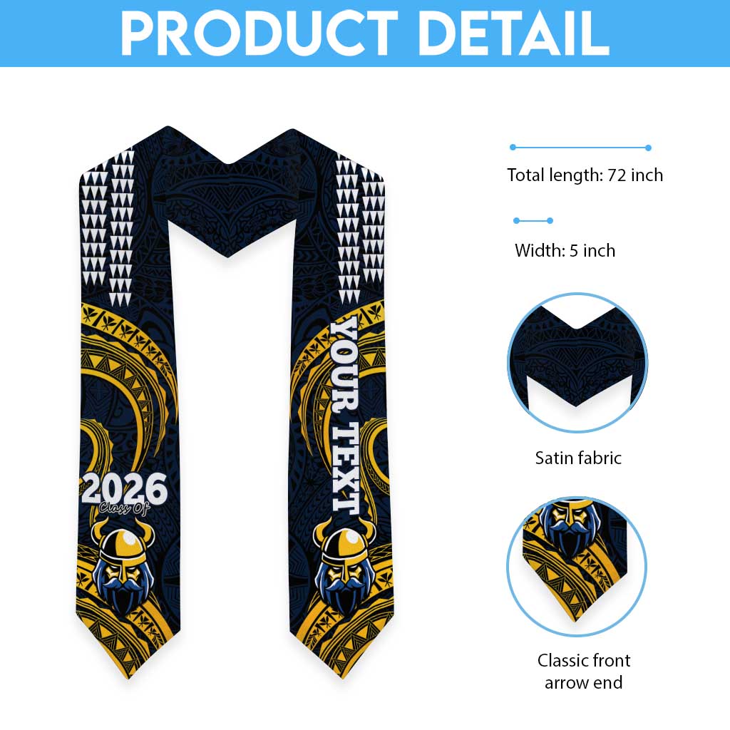 Custom Hawaii Hilo High School Graduation Stole Class Of Year Viking Polynesian Kakau Pattern LT14 - Polynesian Pride