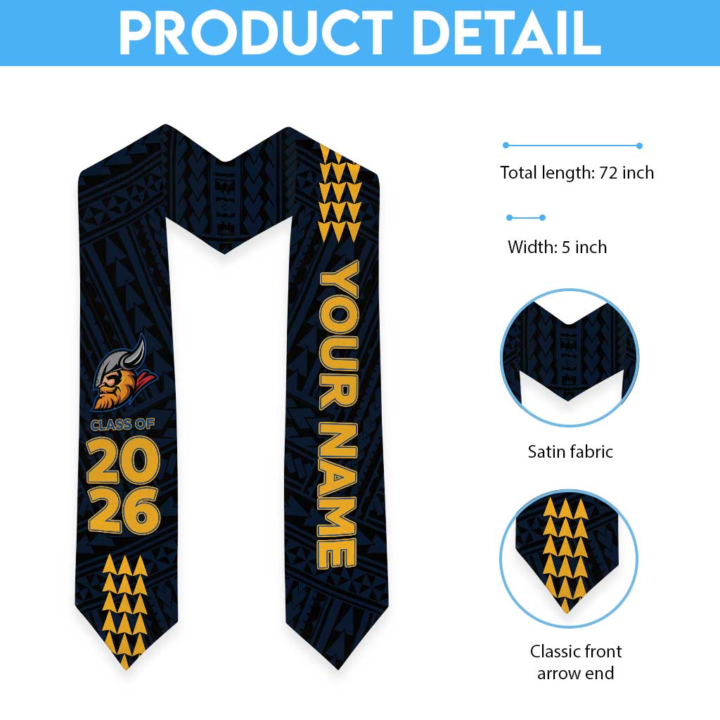 Custom Hawaii Hilo High School Graduation Stole Kakau Pattern