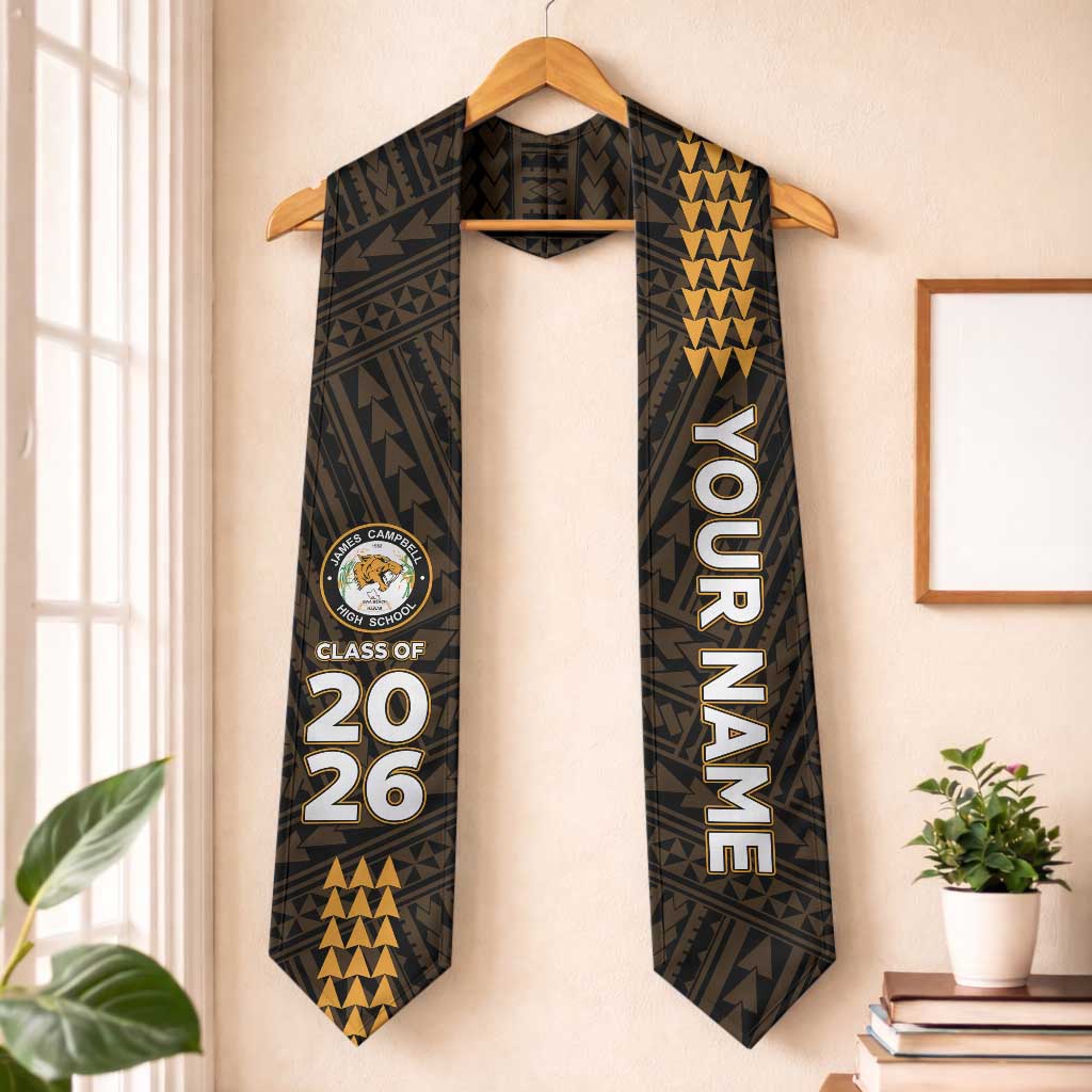 Custom Hawaii James Campbell High School Graduation Stole Kakau Pattern